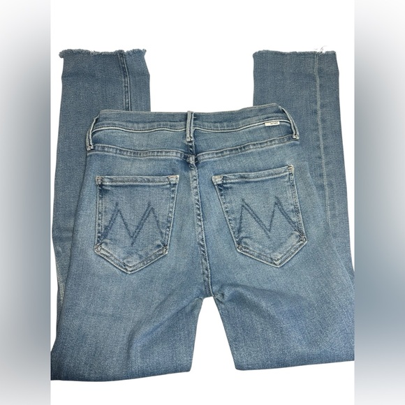 Mother Denim The Mid-Rise Dazzler Ankle Fray Jeans Sz 26 Cropped Cotton Stretch - Picture 6 of 12